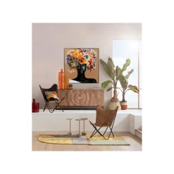 KARE Design Affiche Encadrée Femme Coraux Poissons 120x120cm ^ Tableau