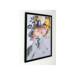 KARE Design Affiche Encadrée Femme Fleurs Pastel 117x152cm ^ Tableau