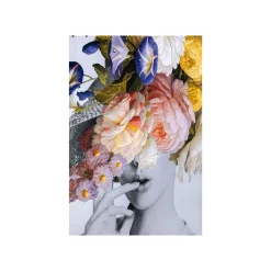 KARE Design Affiche Encadrée Femme Fleurs Pastel 117x152cm ^ Tableau