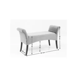 KARE Design Banc Motley Velours Marron ^ Banc