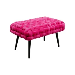 KARE Design Banc Weave Velours Rose ^ Banc