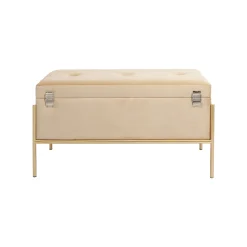 KARE Design Banc-coffre Buttons Beige 80x40cm ^ Coffre & Malle|Banc