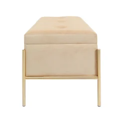 KARE Design Banc-coffre Buttons Beige 80x40cm ^ Coffre & Malle|Banc