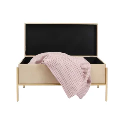 KARE Design Banc-coffre Buttons Beige 80x40cm ^ Coffre & Malle|Banc