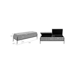 KARE Design Banc-coffre Iceland 120x40cm Blanc Et Noir ^ Coffre & Malle|Banc