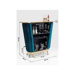 KARE Design Bar After Work Velours Bleu ^ Bar & Tabouret De Bar