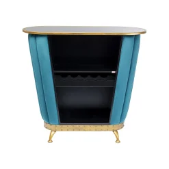 KARE Design Bar After Work Velours Bleu ^ Bar & Tabouret De Bar