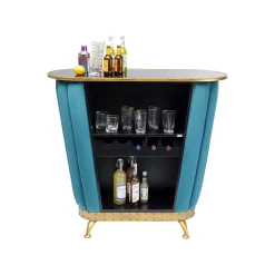 KARE Design Bar After Work Velours Bleu ^ Bar & Tabouret De Bar