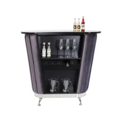 KARE Design Bar After Work Velours Gris ^ Bar & Tabouret De Bar