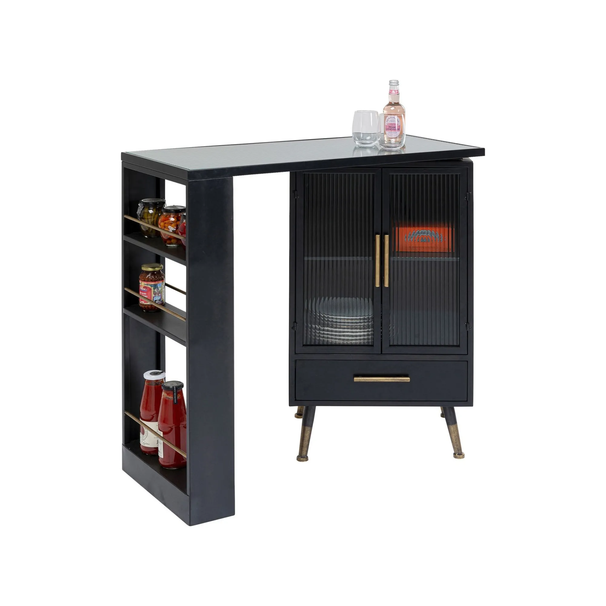 KARE Design Bar Avec étagère Pivotante La Gomera ^ Buffet|Bar & Tabouret De Bar