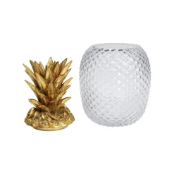 KARE Design Boîte Ananas Transparent Et Doré 31cm ^ Boîte