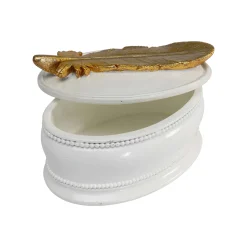 KARE Design Boîte Ava Blanche Plume Dorée ^ Boîte