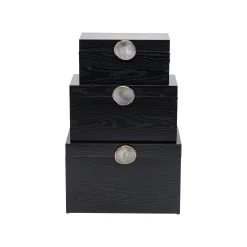 KARE Design Boîtes Nifty Noires Set De 3 ^ Boîte