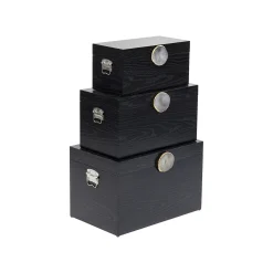 KARE Design Boîtes Nifty Noires Set De 3 ^ Boîte