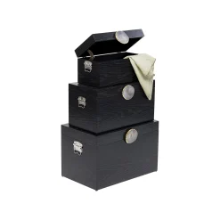 KARE Design Boîtes Nifty Noires Set De 3 ^ Boîte