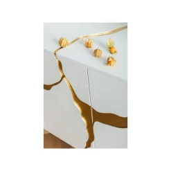 KARE Design Buffet Cracked Blanc Et Doré ^ Buffet