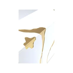 KARE Design Buffet Cracked Blanc Et Doré ^ Buffet