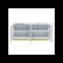 KARE Design Buffet Cracked Blanc Et Doré ^ Buffet