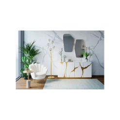 KARE Design Buffet Cracked Blanc Et Doré ^ Buffet