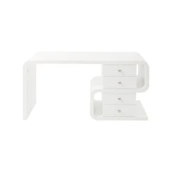 KARE Design Bureau Snake Blanc 4 Tiroirs 150x70cm ^ Bureau