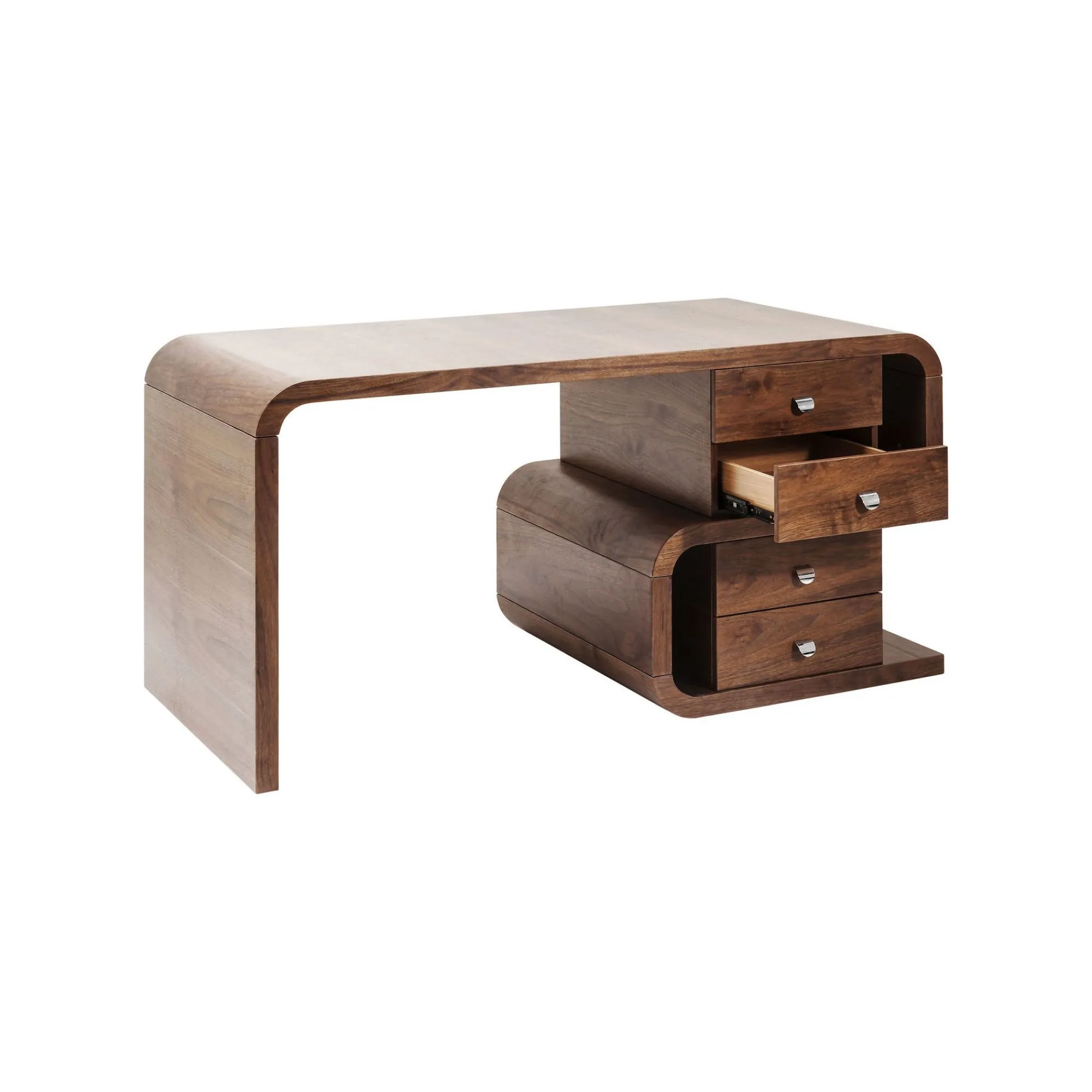 KARE Design Bureau Snake Noyer 4 Tiroirs 150x70cm ^ Bureau