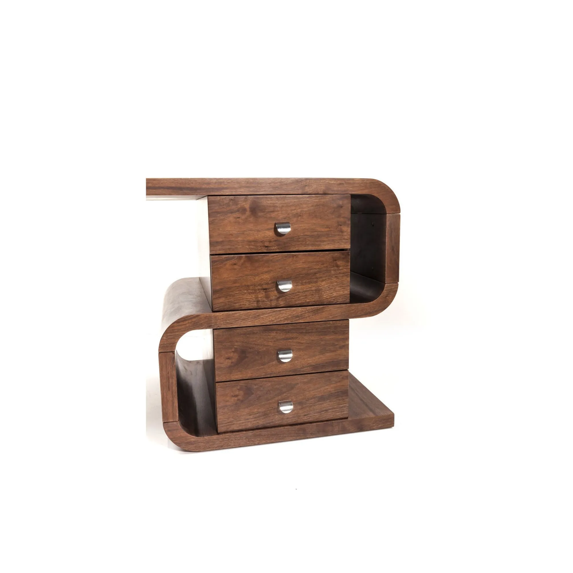 KARE Design Bureau Snake Noyer 4 Tiroirs 150x70cm ^ Bureau