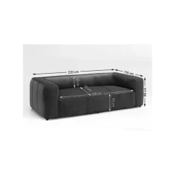 KARE Design Canapé Cubetto 3 Places Gris Foncé ^ Canapé & Banquette