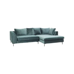 KARE Design Canapé D'angle Gianna 290cm Droite Velours Vert ^ Canapé & Banquette