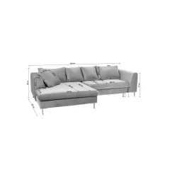 KARE Design Canapé D'angle Gianna 290cm Gauche Velours Vert ^ Canapé & Banquette