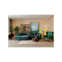 KARE Design Canapé D'angle Gianna 290cm Gauche Velours Vert ^ Canapé & Banquette