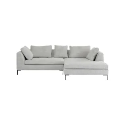 KARE Design Canapé D'angle Gianna Cord 290cm Droite Gris ^ Canapé & Banquette