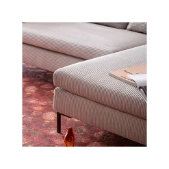 KARE Design Canapé D'angle Gianna Cord 290cm Droite Gris ^ Canapé & Banquette