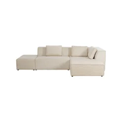 KARE Design Canapé D'angle Infinity Cord Crème Droite ^ Canapé & Banquette
