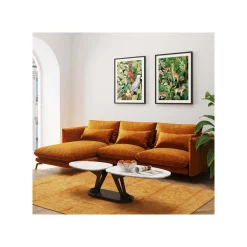 KARE Design Canapé D'angle Monza Gauche Velours Ocre ^ Canapé & Banquette