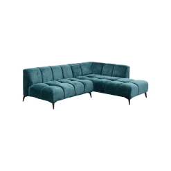 KARE Design Canapé D'angle Nia Droite Velours Bleu ^ Canapé & Banquette