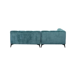 KARE Design Canapé D'angle Nia Gauche Velours Bleu ^ Canapé & Banquette