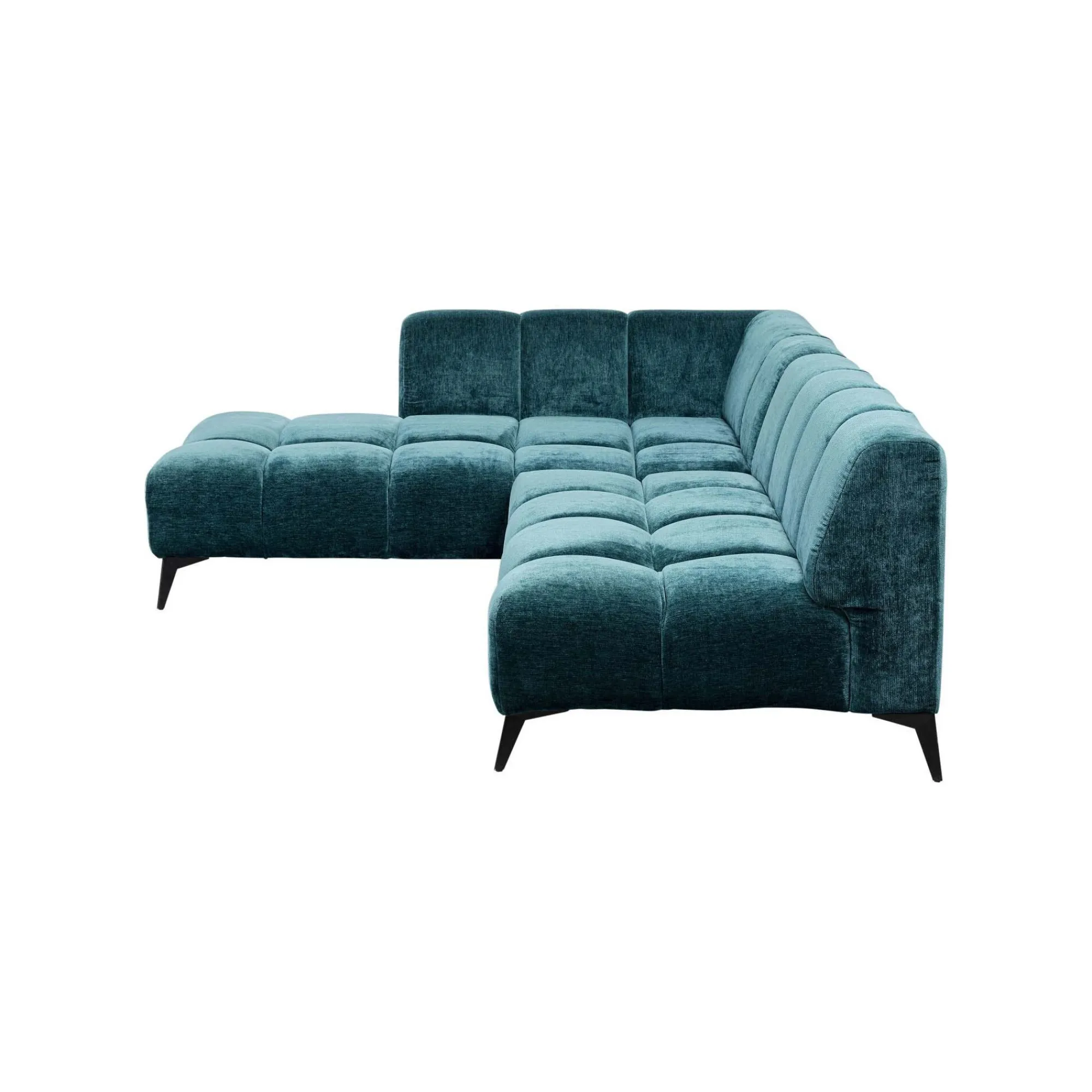 KARE Design Canapé D'angle Nia Gauche Velours Bleu ^ Canapé & Banquette