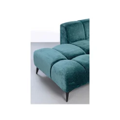 KARE Design Canapé D'angle Nia Gauche Velours Bleu ^ Canapé & Banquette