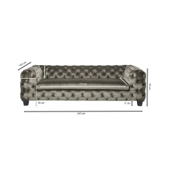 KARE Design Canapé Desire Velours 3 Places Kaki ^ Canapé & Banquette