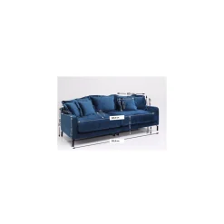 KARE Design Canapé Lullaby 3 Places Velours Bleu Pétrole ^ Canapé & Banquette