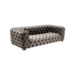 KARE Design Canapé Metropol 3 Places Velours Gris ^ Canapé & Banquette