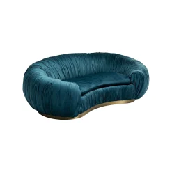 KARE Design Canapé Perugia 2 Places Velours Bleu-vert ^ Canapé & Banquette