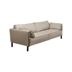 KARE Design Canapé Victor 3 Places Cuir Gris ^ Canapé & Banquette