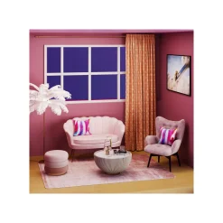 KARE Design Canapé Water Lily 2 Places Velours Rose Et Acier Doré ^ Canapé & Banquette