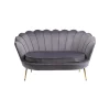 KARE Design Canapé Water Lily 2 Places Velours Gris Et Acier Doré ^ Canapé & Banquette