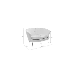 KARE Design Canapé Water Lily 2 Places Velours Gris Et Acier Doré ^ Canapé & Banquette