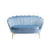 KARE Design Canapé Water Lily 2 Places Velours Bleu Et Acier Doré ^ Canapé & Banquette