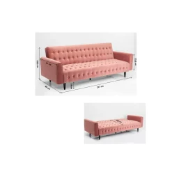 KARE Design Canapé-lit Milchbar Velours Rose ^ Canapé & Banquette