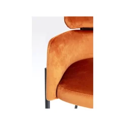 KARE Design Chaise Avec Accoudoirs Alexia Velours Orange ^ Chaise