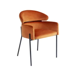 KARE Design Chaise Avec Accoudoirs Alexia Velours Orange ^ Chaise